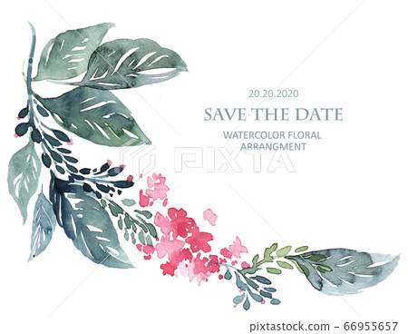 Watercolor floral greeting card 66955657