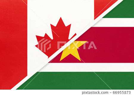 Canada and Suriname, symbol of national flags Canada and Suriname, symbol of national flags 66955873