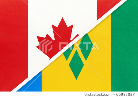 Canada and Saint Vincent and the Grenadines, flags Canada and Saint Vincent and the Grenadines, flags 66955887