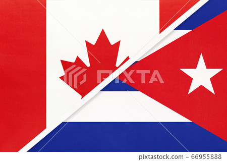 Canada and Cuba, symbol of national flags Canada and Cuba, symbol of national flags 66955888
