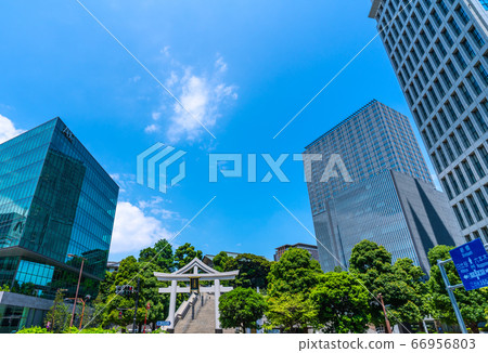 Tokyo cityscape in Japan, overlooking Hie Shrine Tokyo cityscape in Japan, overlooking Hie Shrine 66956803