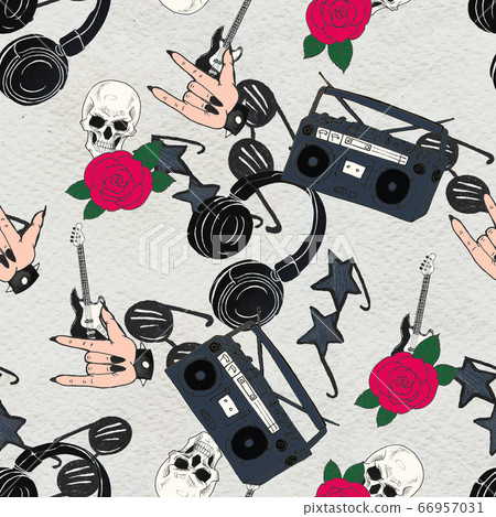 Seamless Rock background. Abstract music modern pattern. Seamless Rock background. Abstract music modern pattern. 66957031