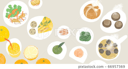 Cafe and Obanzai with plenty of vegetables Cafe and Obanzai with plenty of vegetables 66957369