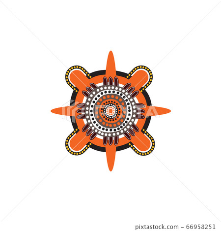 Aboriginal art dots painting icon logo design 66958251