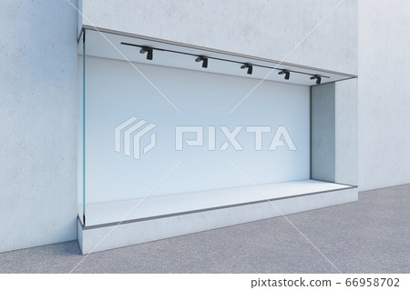 Shop showcase and entrance, 3d rendering Shop showcase and entrance, 3d rendering 66958702