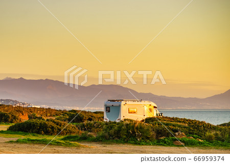 Caravan on beach by Punta Mala, Alcaidesa Spain 66959374