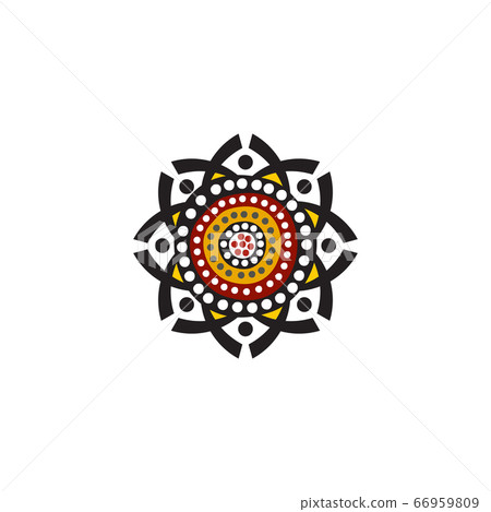 Aboriginal art dots painting icon logo design 66959809