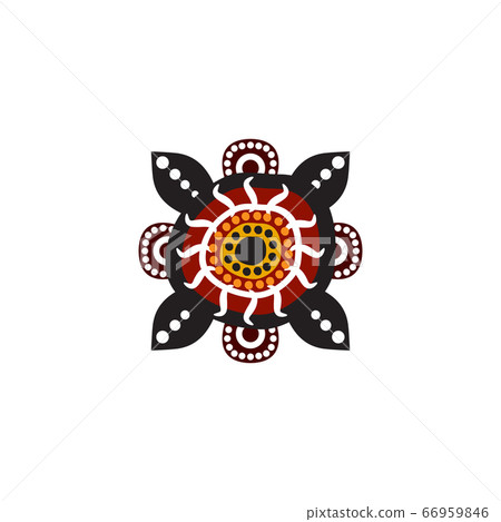 Aboriginal art dots painting icon logo design 66959846