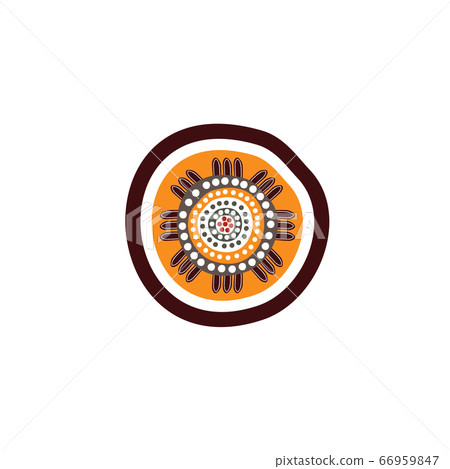 Aboriginal art dots painting icon logo design Aboriginal art dots painting icon logo design 66959847