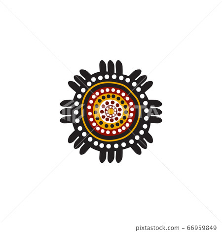 Aboriginal art dots painting icon logo design Aboriginal art dots painting icon logo design 66959849