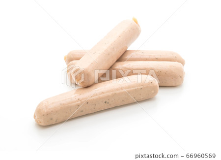 bratwurst sausage on white background 66960569
