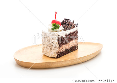 black forest cake on white background black forest cake on white background 66961147
