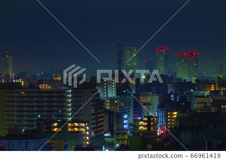 Night view towards Sumida Ward taken from the upper floors Night view towards Sumida Ward taken from the upper floors 66961419