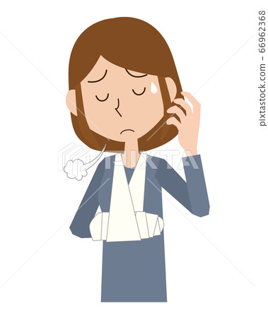 骨骨折女性治療 插圖素材 圖庫