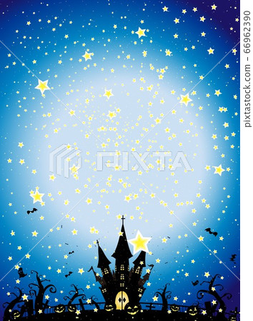 繁星點點的天空下的萬聖節城堡 66962390