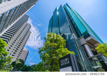 Tokyo cityscape in Japan, overlooking the skyscrapers in front of Roppongi 1-chome station 66962780