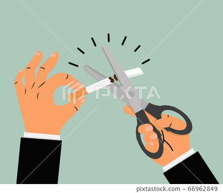 Businessman hands holding Scissors cutting a Businessman hands holding Scissors cutting a 66962849