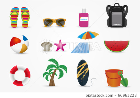 set of summer icons set of summer icons 66963228