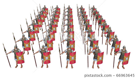 Roman legionaries isolated on white background Roman legionaries isolated on white background 66963645
