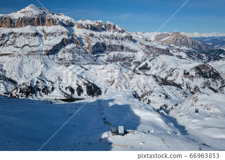 Ski resort in Dolomites, Italy Ski resort in Dolomites, Italy 66963853