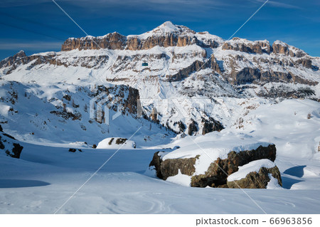 Ski resort in Dolomites, Italy 66963856