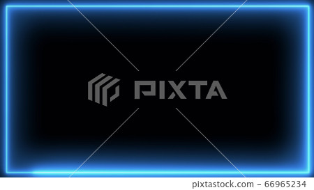 Neon glowing frame on a black background. Neon glowing frame on a black background. 66965234