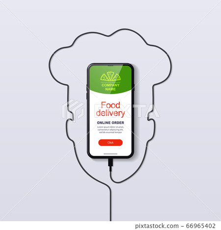 Online food ordering. Mobile app. 66965402