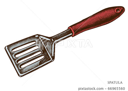 Vector set of hand drawn colored spatula Vector set of hand drawn colored spatula 66965560