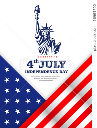 Statue of liberty, celebration flag of america independence day 66965700