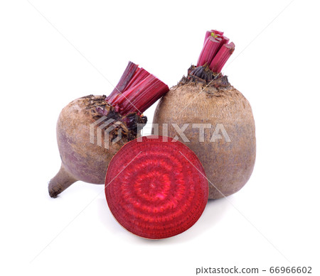 Fresh beetroot with half isolated on white 66966602