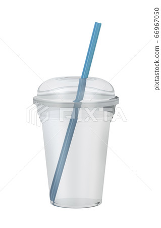 Smoothie Cup with Straw Mockup Stock Template