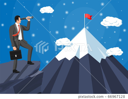 Businessman looking for opportunities in spyglass 66967128