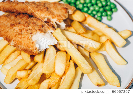 Fish and Chips with peas Fish and Chips with peas 66967267
