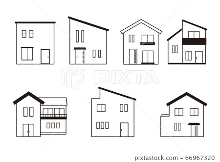 House line drawing set House line drawing set 66967320