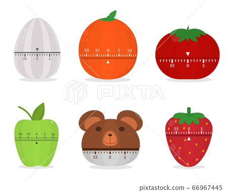 Cartoon Color Time Measuring Tools Icon Set. Vector 66967445