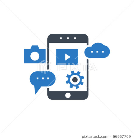 Mobile SEO Vector Glyph Icon 66967709