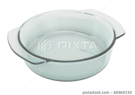Round Clear Glass Baking Dish. 3D rendering Round Clear Glass Baking Dish. 3D rendering 66968330