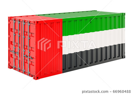 Cargo container with the United Arab Emirates Cargo container with the United Arab Emirates 66968488
