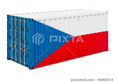 Cargo container with Czech Republic flag Cargo container with Czech Republic flag 66968534