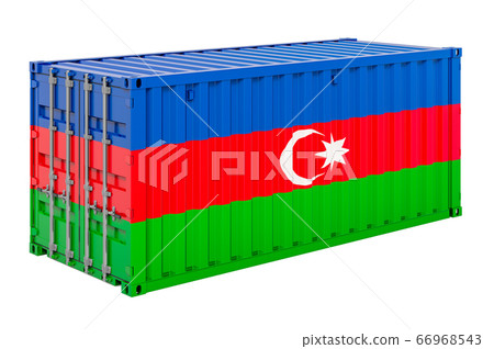 Cargo container with Azerbaijani flag 66968543
