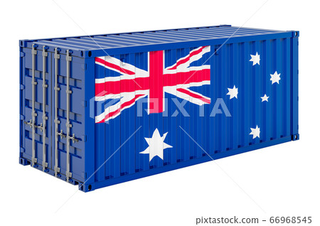 Cargo container with Australian flag, 3d rendering 66968545