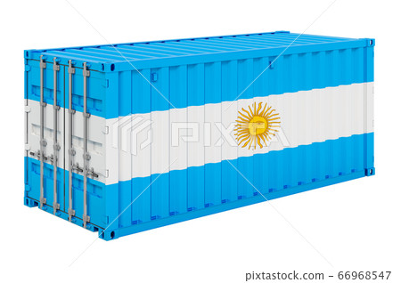 Cargo container with Argentinean flag Cargo container with Argentinean flag 66968547