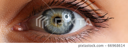 Amazing female blue and green colored wide opened eye 66968614