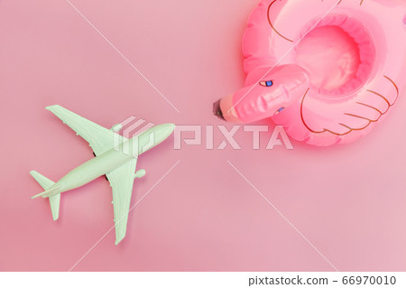 Summer beach composition. Minimal simple flat lay Summer beach composition. Minimal simple flat lay 66970010