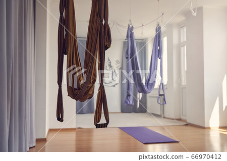 Yoga hammock swings handing in yoga studio 66970412