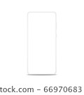 Modern frameless mobile phone mockup isolated on white background.Vector illustration 66970683