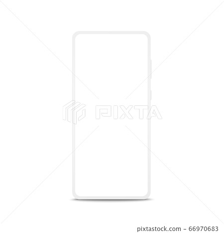 Modern frameless mobile phone mockup isolated on white background.Vector illustration 66970683