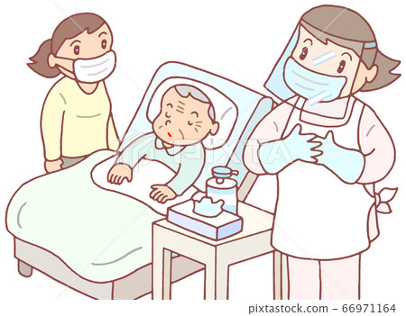 家庭访问护理的传染病措施 图库插图