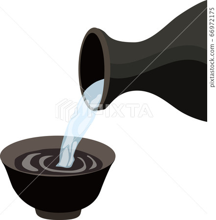 Japanese sake, sake, pouring illustration vector 66972175
