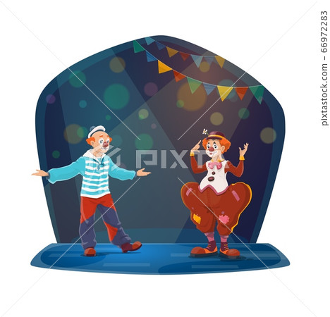 Big top circus clowns cartoon vector characters - Stock Illustration ...